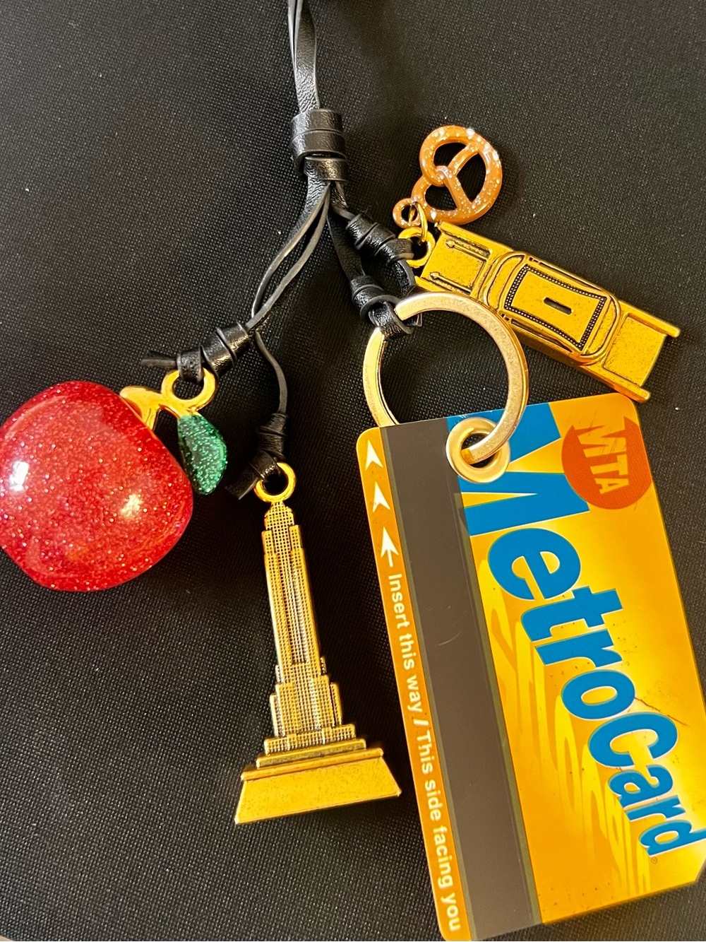 Empire State of mind keychain charm cluster